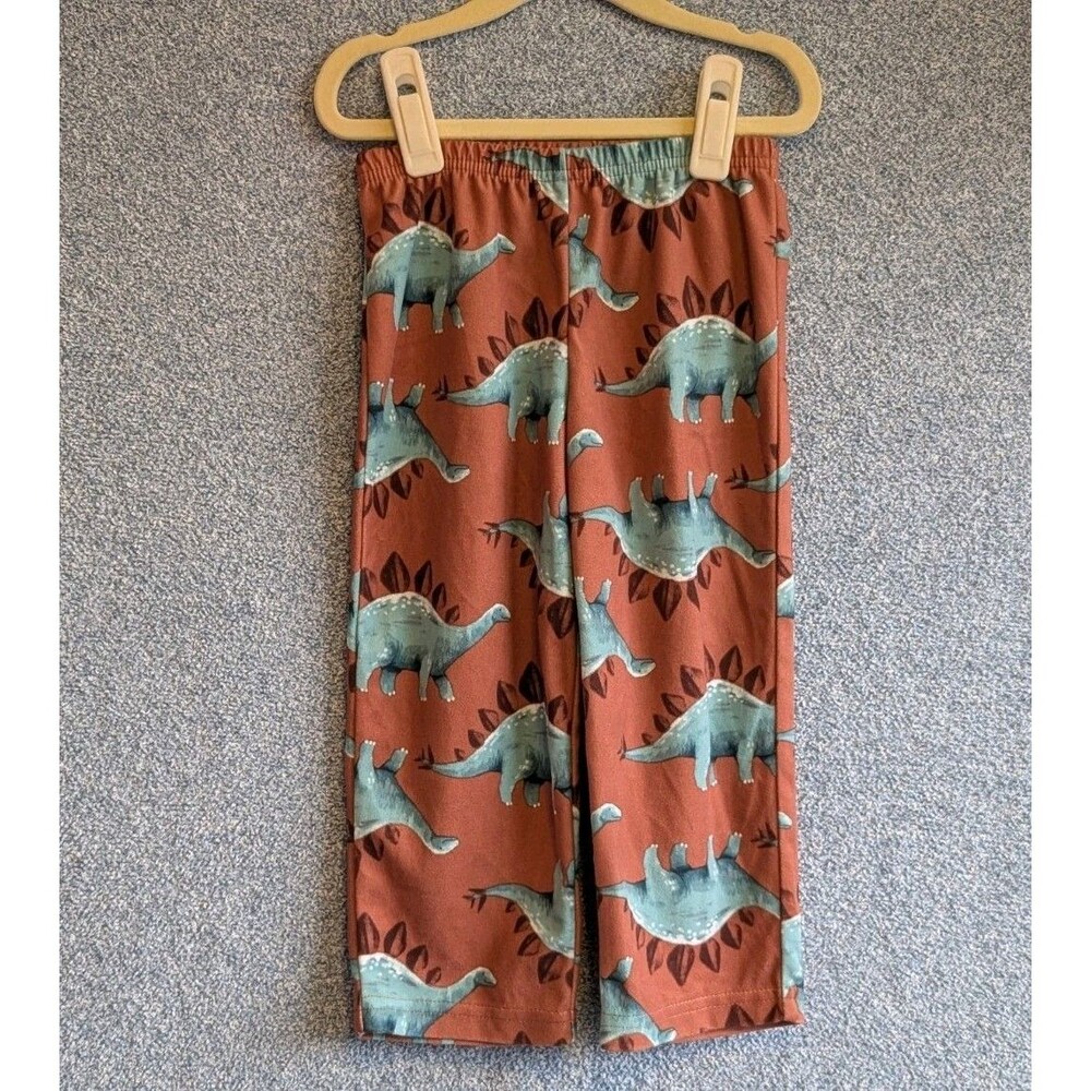 Carter's Boys Size 3T Brown Dinosaur Stego Fleece Long Sleeve Two Piece Pajamas - Picture 7 of 8